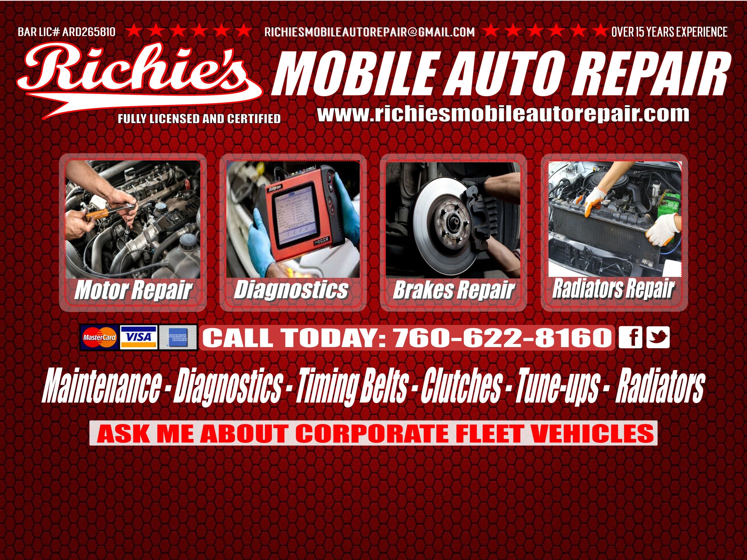 Richie's Mobile Auto Repair Auto Repair Professional Service